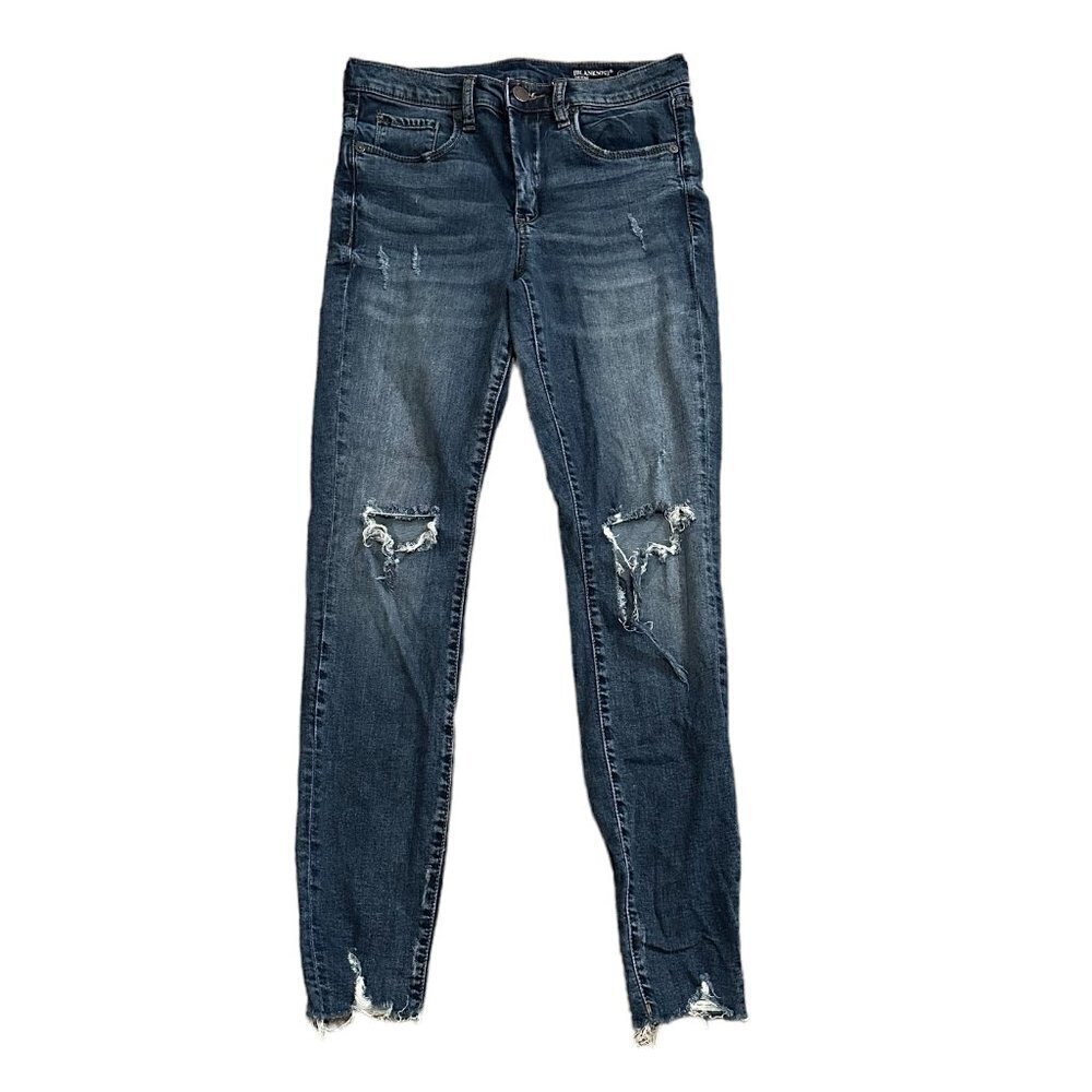 Blank NYC The Bond Mid Rise Skinny Distressed Women's Blue Jeans Size 4/27